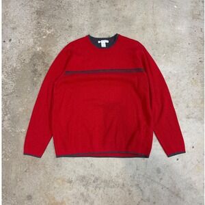 Jeffrey & Meene Mens Red Crew Neck Long Sleeve Sweater Size L G